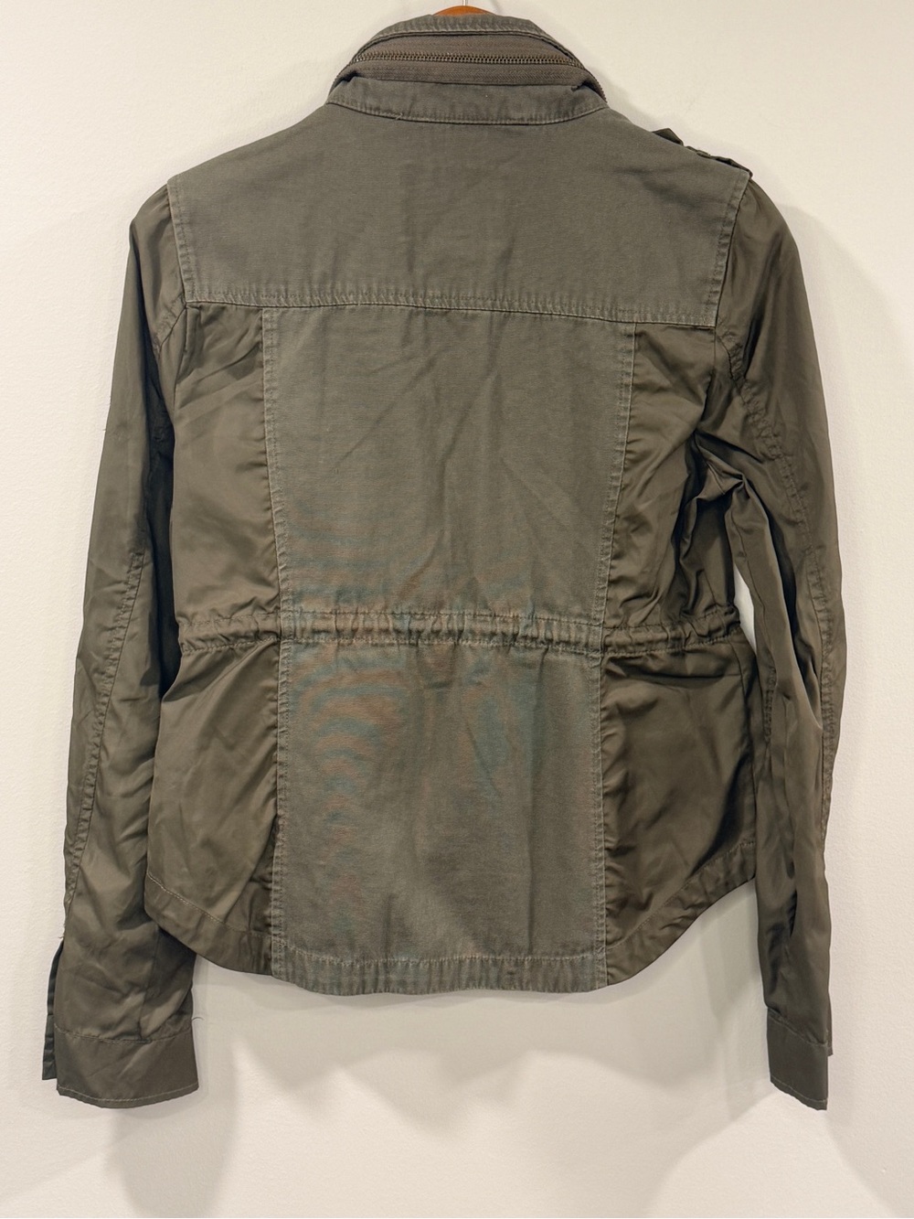 American Rag Womens Olive Green Utility Jacket with Drawstring Tie Size S - Picture 3 of 10